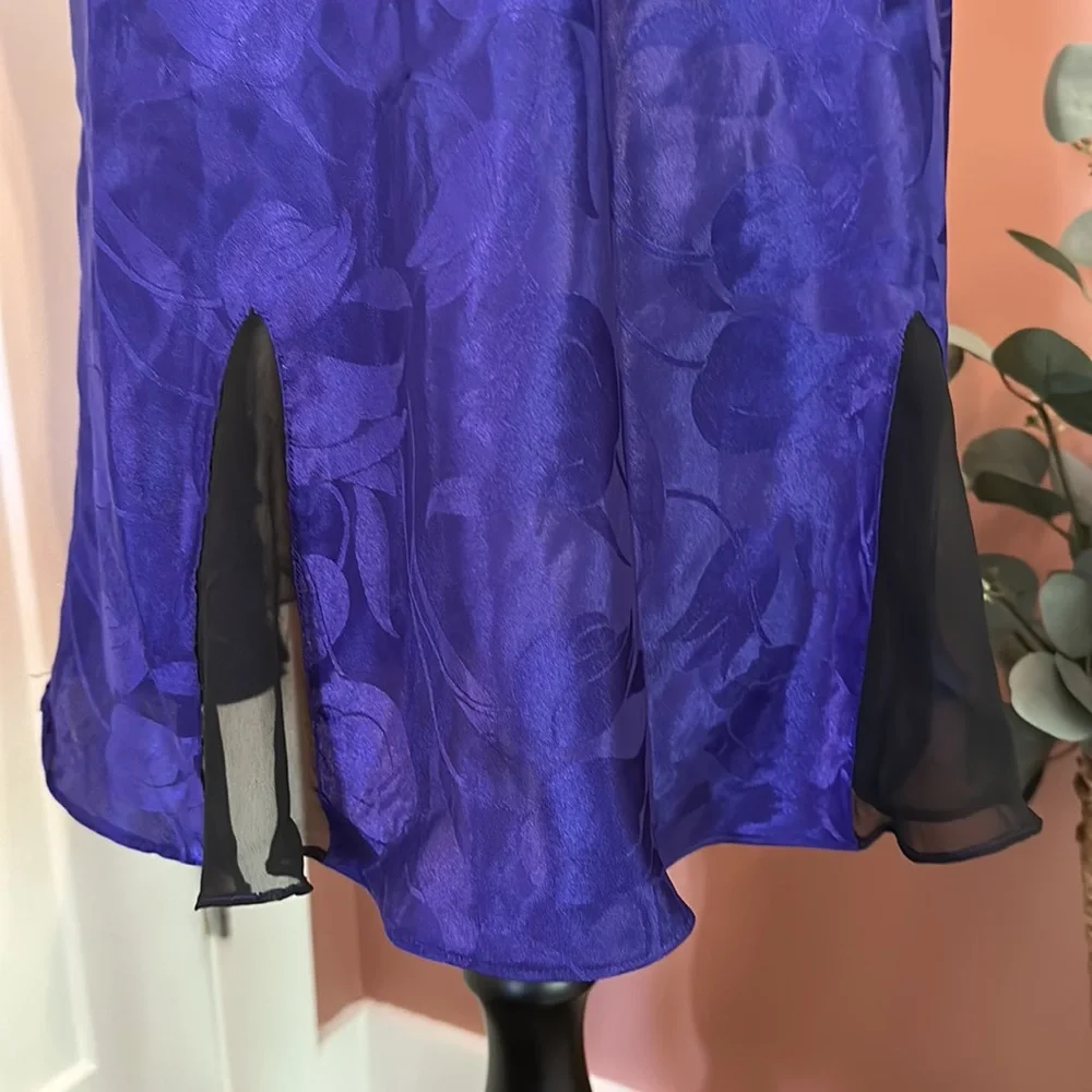 Victoria’s Secret 2-piece 2012 purple black embossed M/6 polyester nightie/panty
